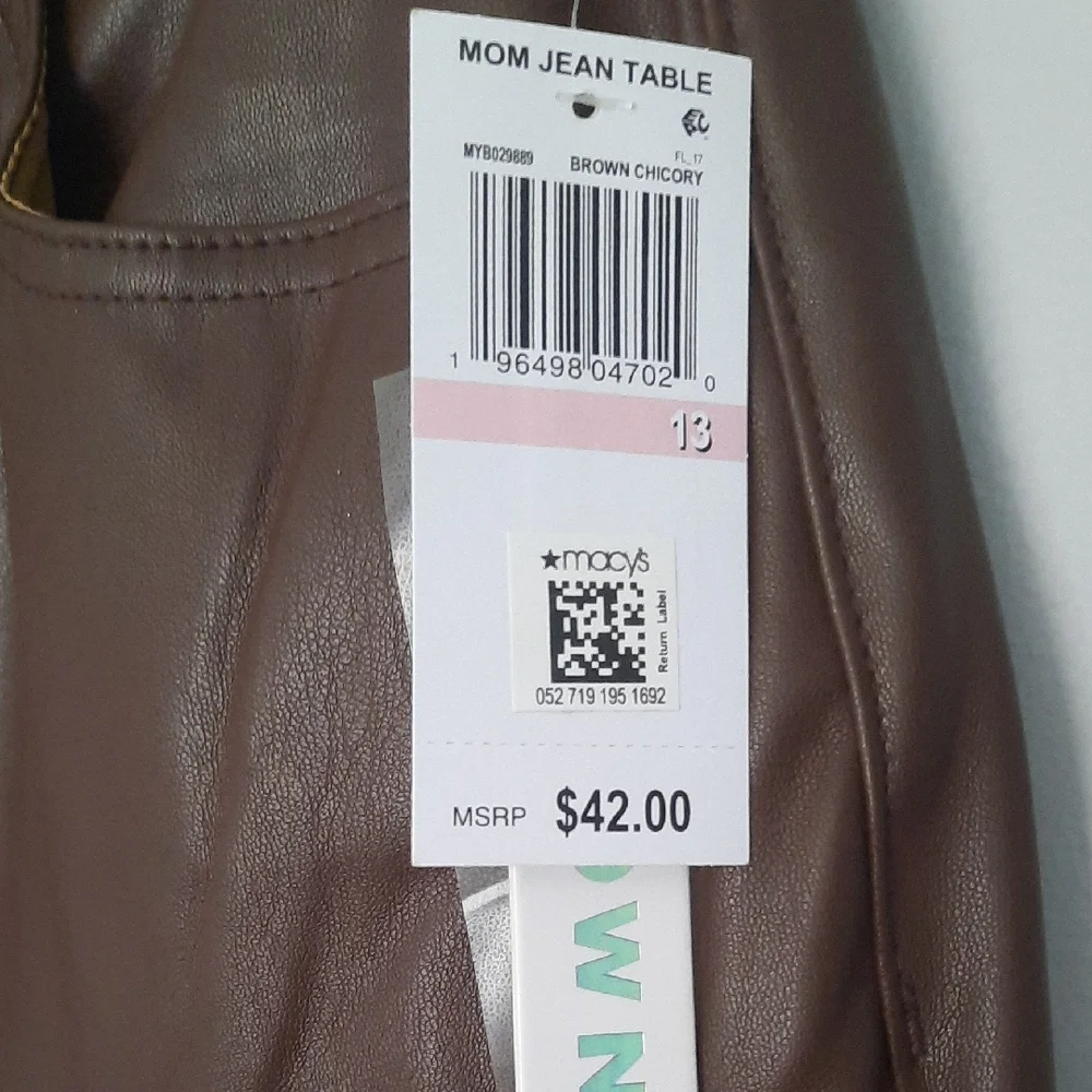 Brown Faux Leather Pants - Picture 4 of 4